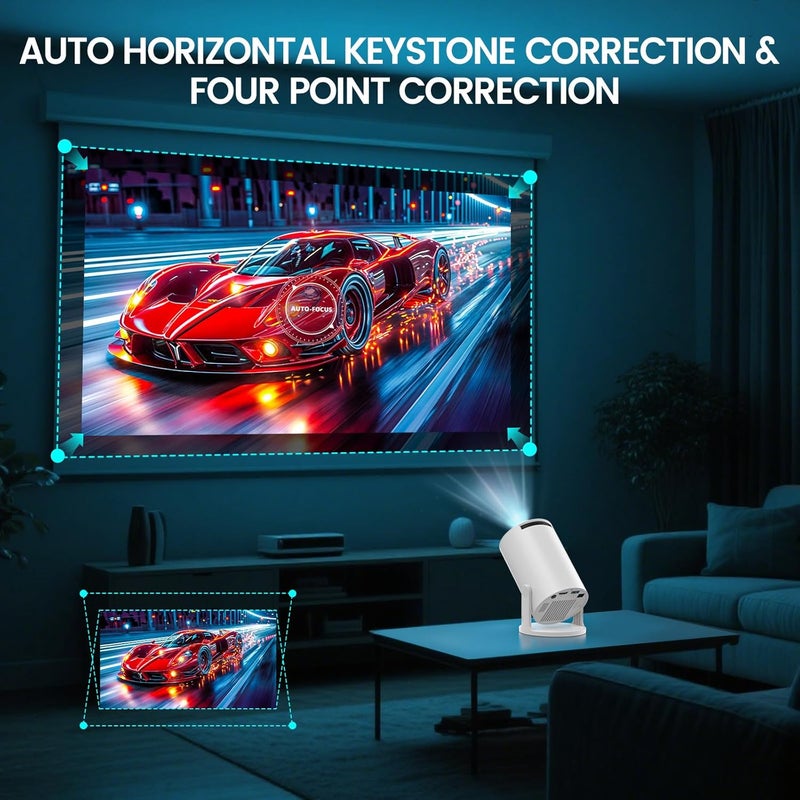 Chicdaze Mini Projector, Portable Projector with WiFi 6 and Bluetooth 5.4, 160 ANSI 4k HD Smart Projector, Compatible with Phone, TV Stick, Laptop, HDMI, USB for Movie Home Outdoor, HY300 PRO+ - Image 4